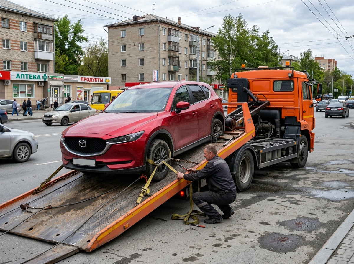 Mazda CX-5 со сломанной подвеской
