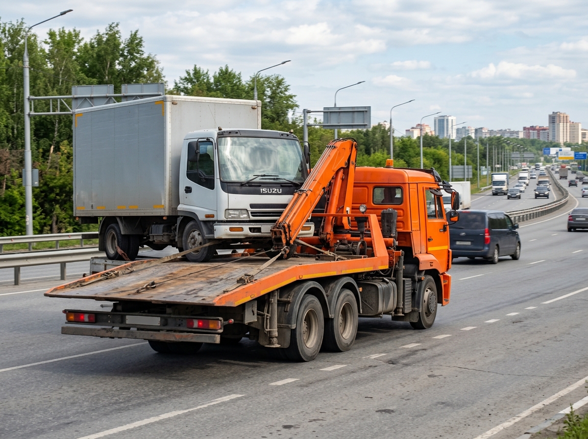 Фургон Isuzu на трассе М-52