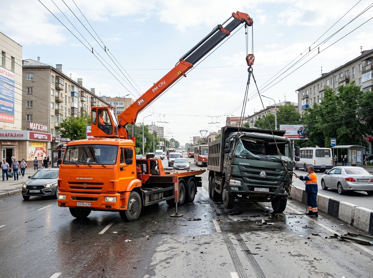 Самосвал Howo после ДТП