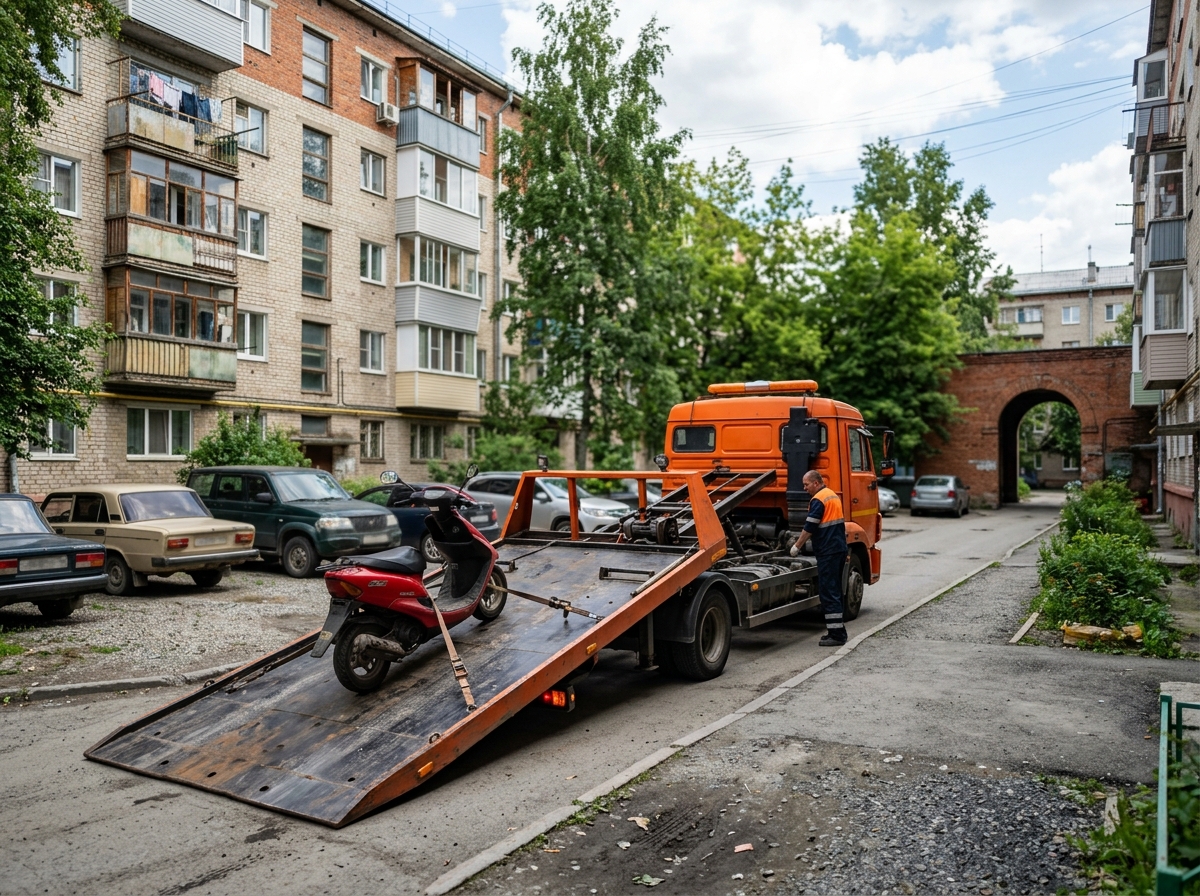 Скутер Honda Dio во дворе